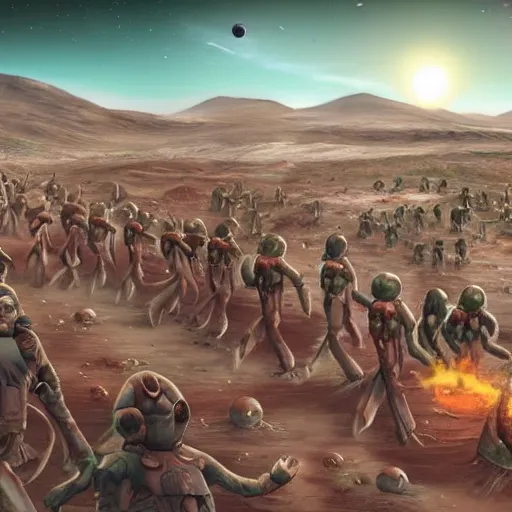 Image similar to humans invade martian civilization