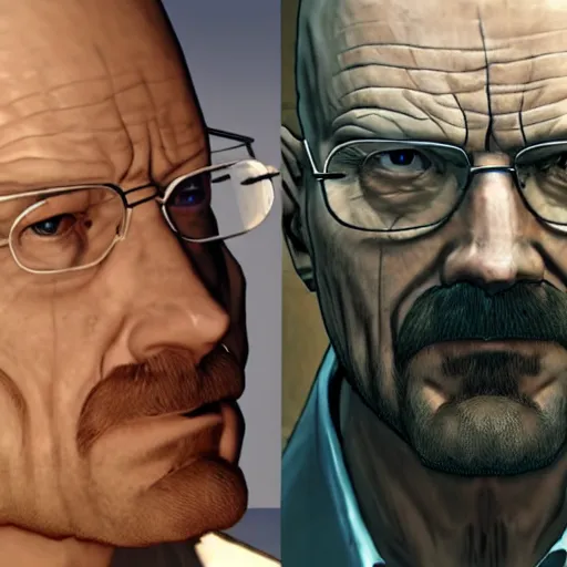 Prompt: walter white in the style of devil may cry 5