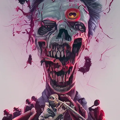 Prompt: zombie apocalypse, video game opening scene, zombie video game, tristan eaton, victo ngai, artgerm, rhads, ross draws