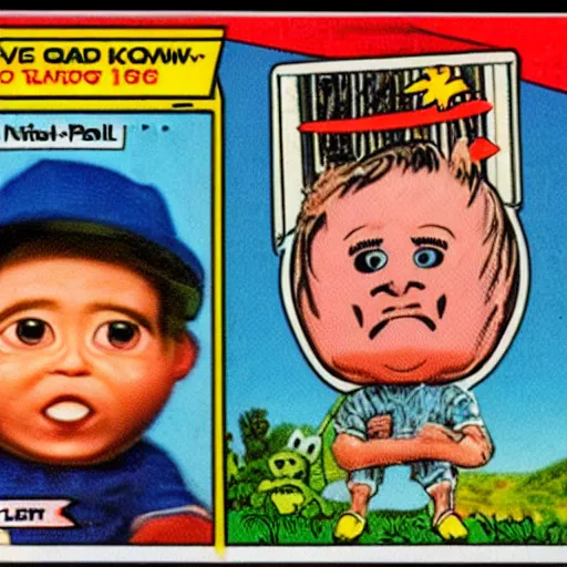 Image similar to never before seen garbage pail kid trading card 1 9 8 8 topps