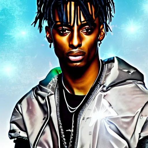 Image similar to playboi carti in cyberpunk style digital art 4 k the detailed super realistic