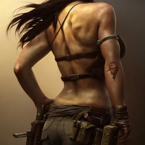 prompthunt: Alicia Vikander as Lara Croft (tomb raider, full body portrait  by Karol Bak, Syd Mead and Raphael Lacoste, rich colors, digital art