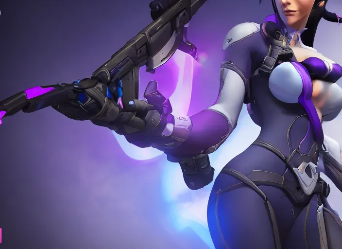 Prompt: widowmaker, overwatch, 4 k, screenshot, high detailed