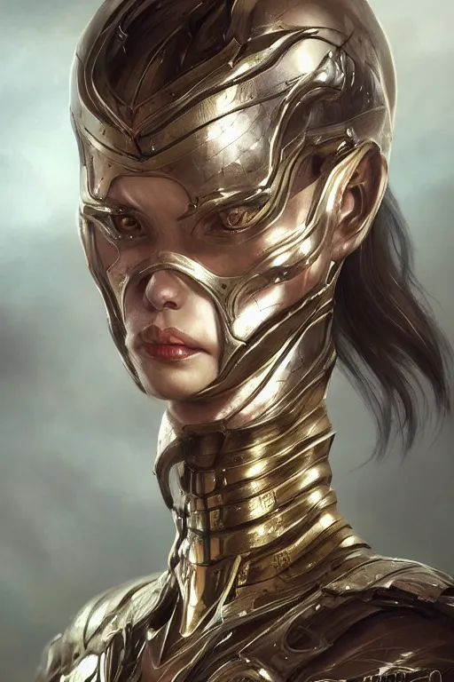 Image similar to metallic metamorphosis, d & d, fantasy, portrait, highly detailed, headshot, digital painting, trending on artstation, concept art, sharp focus, illustration, art by artgerm and greg rutkowski and ayami kojima