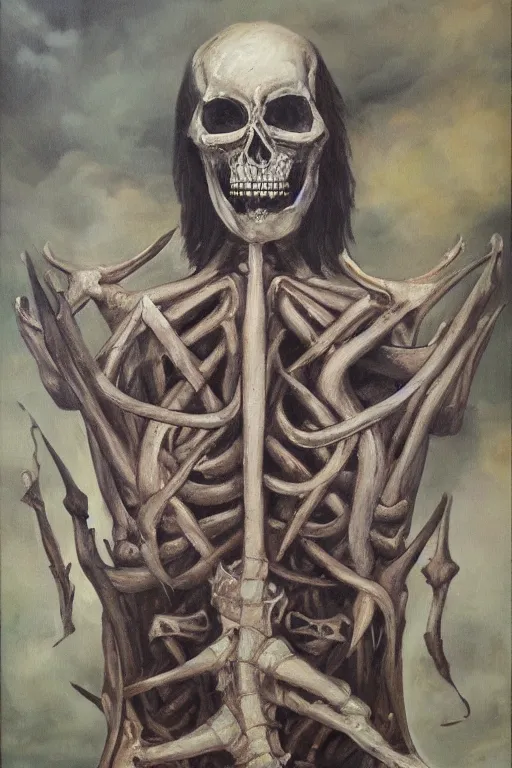 Prompt: lord of bones, oil painting