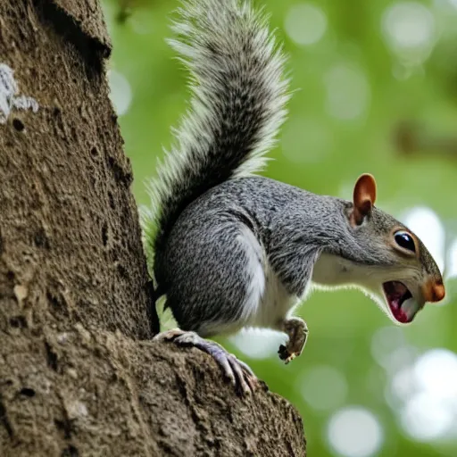 Prompt: a bird giving a squirrel a nut