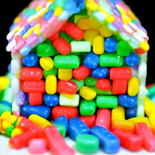 Image similar to a candy house made of chiclets