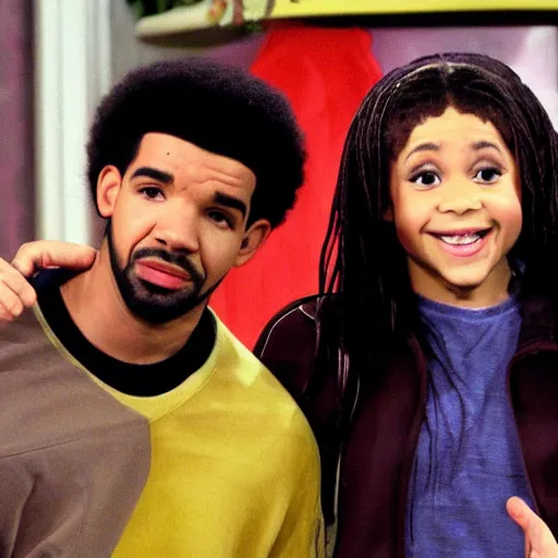 Image similar to drake as a guest star in an episode of that's so raven ( 2 0 0 3 )