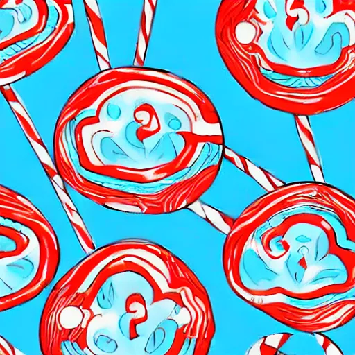 Prompt: 1960s illustrated peppermint candy psychedelic pattern, highly detailed