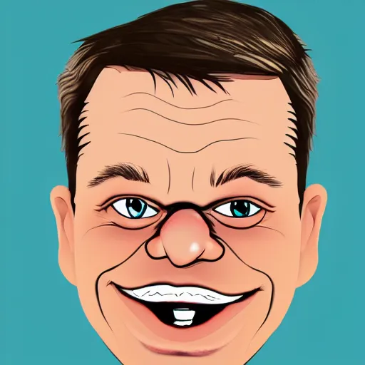 Prompt: illustration caricature of matt damon