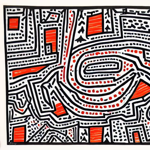 Prompt: Liminal space in outer space by Keith Harring