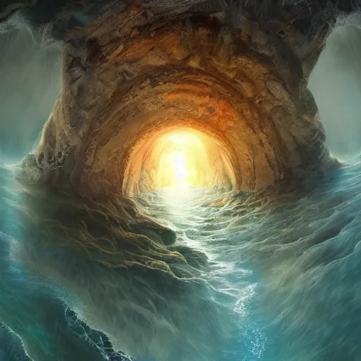 Image similar to journey to the center of the earth, artstation hall of fame gallery, editors choice, # 1 digital painting of all time, most beautiful image ever created, emotionally evocative, greatest art ever made, lifetime achievement magnum opus masterpiece, the most amazing breathtaking image with the deepest message ever painted, a thing of beauty beyond imagination or words