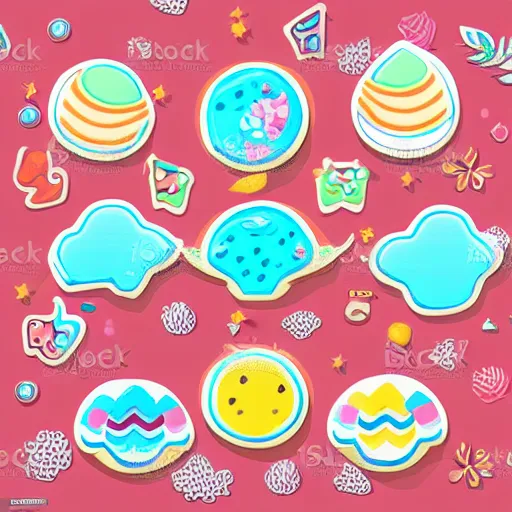 Image similar to a cute cookie, sticker, colorful, illustration, highly detailed, smooth and clean vector curves, no jagged lines, vector art, smooth