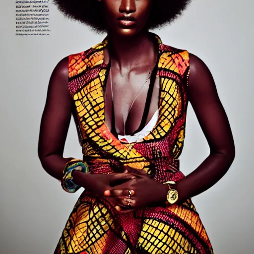 Image similar to African model portrait photograph, editorial story, British Vogue, editorial photographer by Peter Gehrke