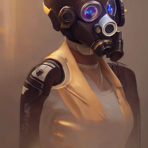 Prompt: mercy overwatch wearing cyber gas mask, 8 k resolution, highly detailed, intricate, very beautiful face, very detailed eyes, by greg rutkowski, wlop