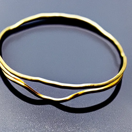 Image similar to arcaic Primitive Gold Bangle, 14K Gold Wire, Single Center sinister gem, Shungite Bangle, Mineral and Gold Jewelry, Product Photography