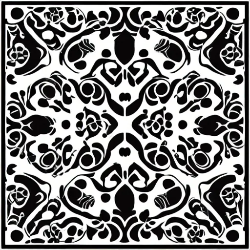Prompt: vector art panel for cnc plasma, laser, simple geometric floral design pattern
