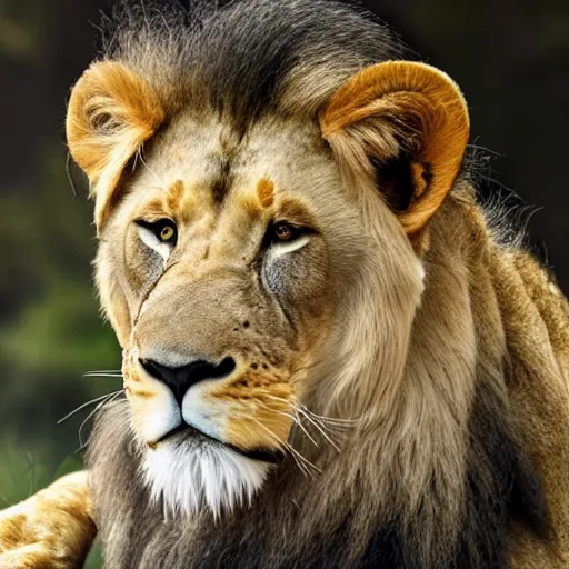 Prompt: a photo of a mixed animal with lion's head and fish's tail