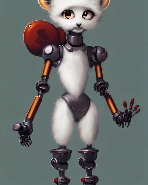 Prompt: character concept art of a cute young male anthropomorphic furry robot | | cute - fine - face, pretty face, key visual, realistic shaded perfect face, fine details by stanley artgerm lau, wlop, rossdraws, james jean, andrei riabovitchev, marc simonetti, and sakimichan, trending on artstation