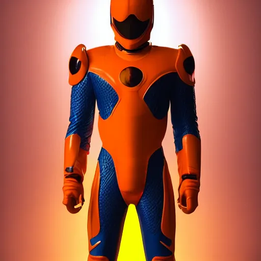 Prompt: rex orange county as a superhero with orange armor suit, highly detailed, octane render, rendered in unreal engine 5, 8 k, hyperrealistic, trending on artstation