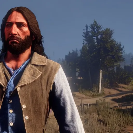 Image similar to jesus christ in red dead redemption 2