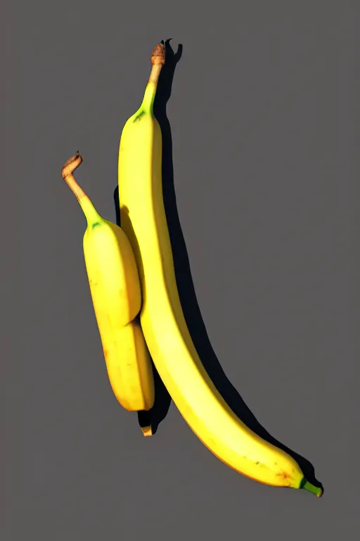 Prompt: render of large banana, ray traced, octon render, black background