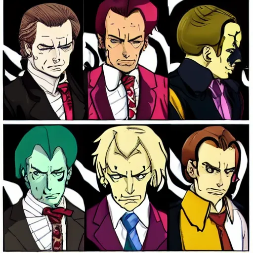 Image similar to saul goodman in jjba style