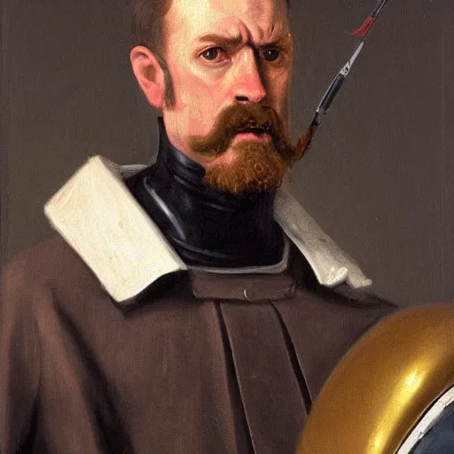 Prompt: dutch golden age painting portrait of gordon freeman wearing a hev suit, very detailed, very intricate, 8 k,