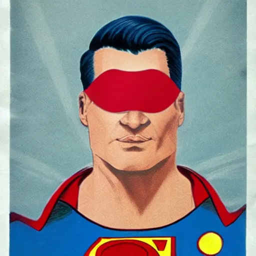 Image similar to soviet superman with an eyepatch