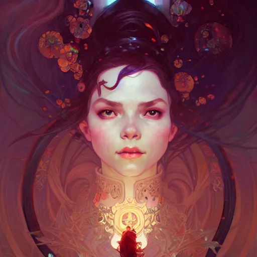 Prompt: a girl surrounded by floating daggers, face, fantasy, intricate, elegant, highly detailed, digital painting, artstation, concept art, smooth, sharp focus, illustration, art by Sam Youn and Fernanda Suarez and Artem Demura and alphonse mucha