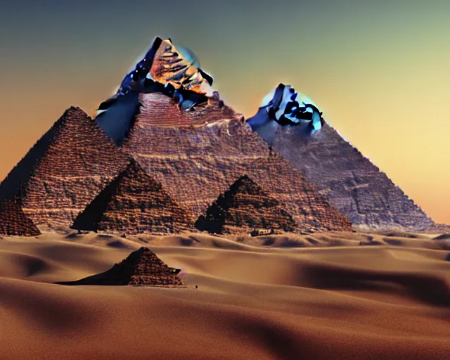 Image similar to pyramids of egypt, octane render, cgsociety, high detailed, 8 k, cinematic composition, detailed shading