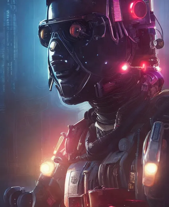 Image similar to cyberpunk pathfinder robot from apex legends character portrait ( blade runner 2 0 4 9 ), portrait by james gurney and laurie greasley, concept art, cinematic composition, dramatic lighting, highly detailed, vintage sci - fi