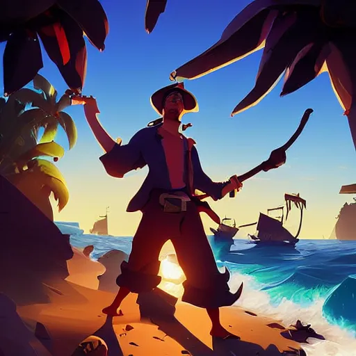 Image similar to painting treasure on sea of thieves game smooth median photoshop filter cutout vector, behance hd by jesper ejsing, by rhads, makoto shinkai and lois van baarle, ilya kuvshinov, rossdraws global illumination