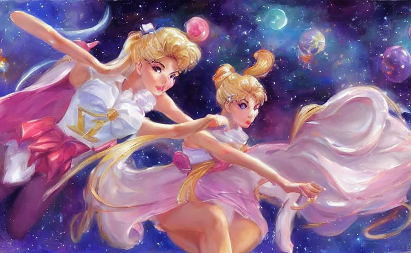 Prompt: Sailor Moon by Konstantin Razumov H 704