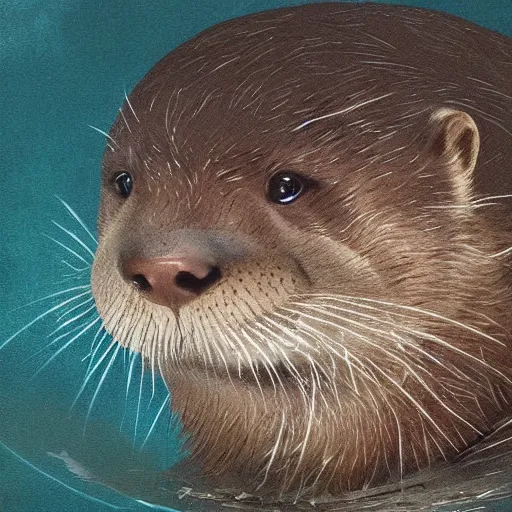 Prompt: an otter with a crown on his head,digital art,ultra realistic,ultra detailed,art by greg rutkowski,detailed face