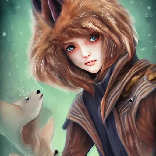 Image similar to wizard with fox themed clothing, highly detailed, 4 k, hdr, award winning, by kawacy, artstation