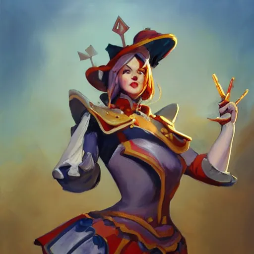 Image similar to greg manchess portrait painting of partially armored alice in wonderland as overwatch character, wacky, medium shot, asymmetrical, profile picture, organic painting, sunny day, matte painting, bold shapes, hard edges, street art, trending on artstation, by huang guangjian and gil elvgren and jesper ejsing