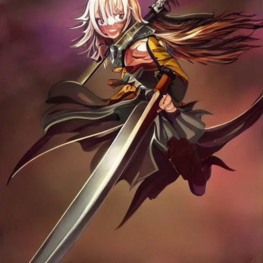 Prompt: concept art. anime sword. large. cool. badass.