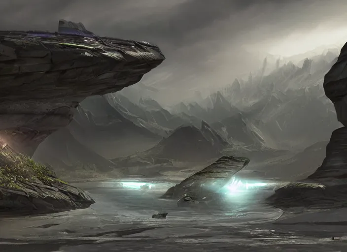 Image similar to halo ring render by blur studios. concept art contest winner.