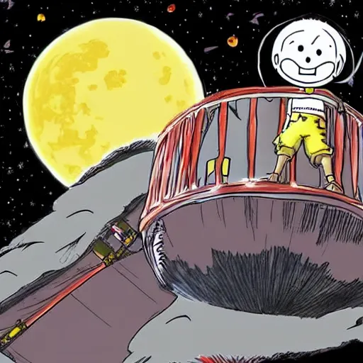 Image similar to luffy Moon landing by Eiichiro Oda