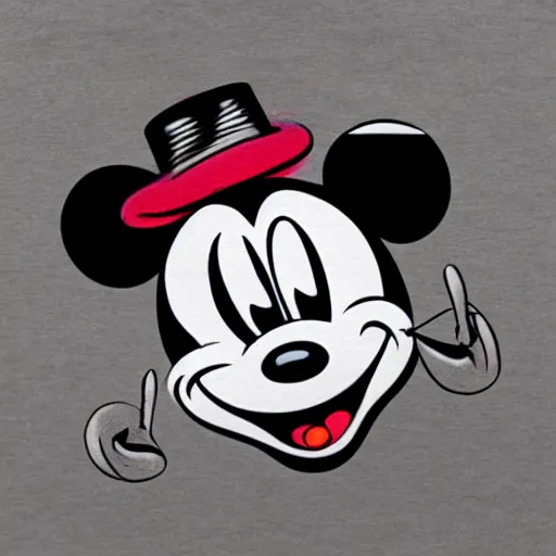 Prompt: Mickey airbrush gangster