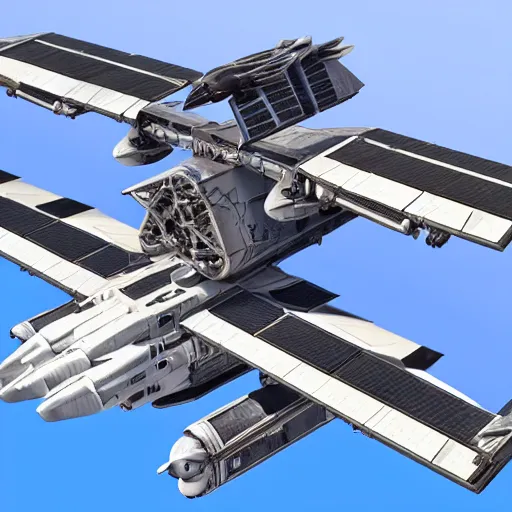 Prompt: a mechanized albatross with wings spread out, orthographic view, top down view, bottom view, side view, blueprints, tie fighter, mecha, cybernetic, jet fighter, space shuttle, robotic, highly detailed, artstation, super realistic, unreal engine