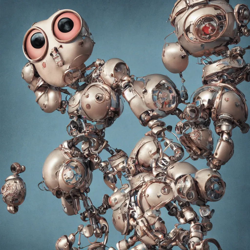 Image similar to closeup portrait of tin toy robot bikini girl trap, depth of field, zeiss lens, detailed, symmetrical, centered, fashion photoshoot, by nicoletta ceccoli, mark ryden, lostfish, breathtaking, 8 k resolution, extremely detailed, beautiful, establishing shot, artistic, hyperrealistic, octane render