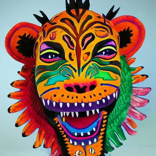 Image similar to “ a tiger alebrije, mexican art ”