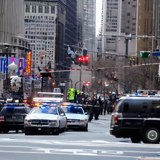 Prompt: news real of a police chase. Nyc streets