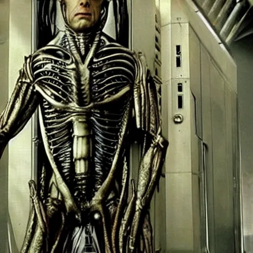 Image similar to film still of saul goodman in alien, giger, detailed