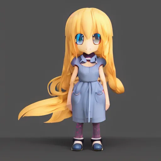 Image similar to cute fumo plush of a girl with a big heart, very long hair, stylized pbr, subsurface scattering, outline glow, blob anime, bokeh, vray