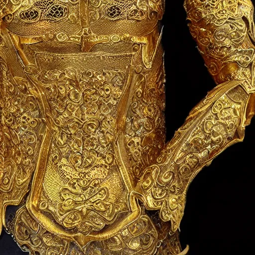 Prompt: intricate ornamental golden armor, baroque, ultra detailed