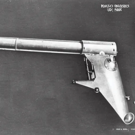 Prompt: a 1930's buck rogers rocket gun variant