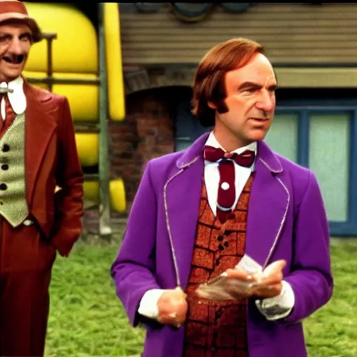 Prompt: Saul Goodman in Willy Wonka and the Chocolate Factory (1971)